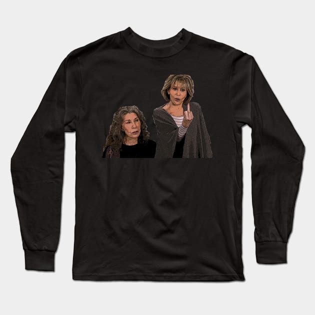 Grace and Frankie Cartoon Long Sleeve T-Shirt by baranskini